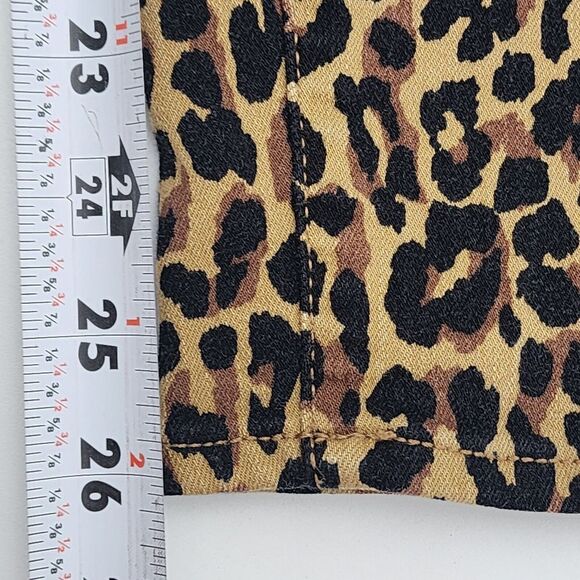 J CREW Factory Womens Size 26 Leopard Print 9" High Rise Button Fly Skinny Jeans - Picture 9 of 9